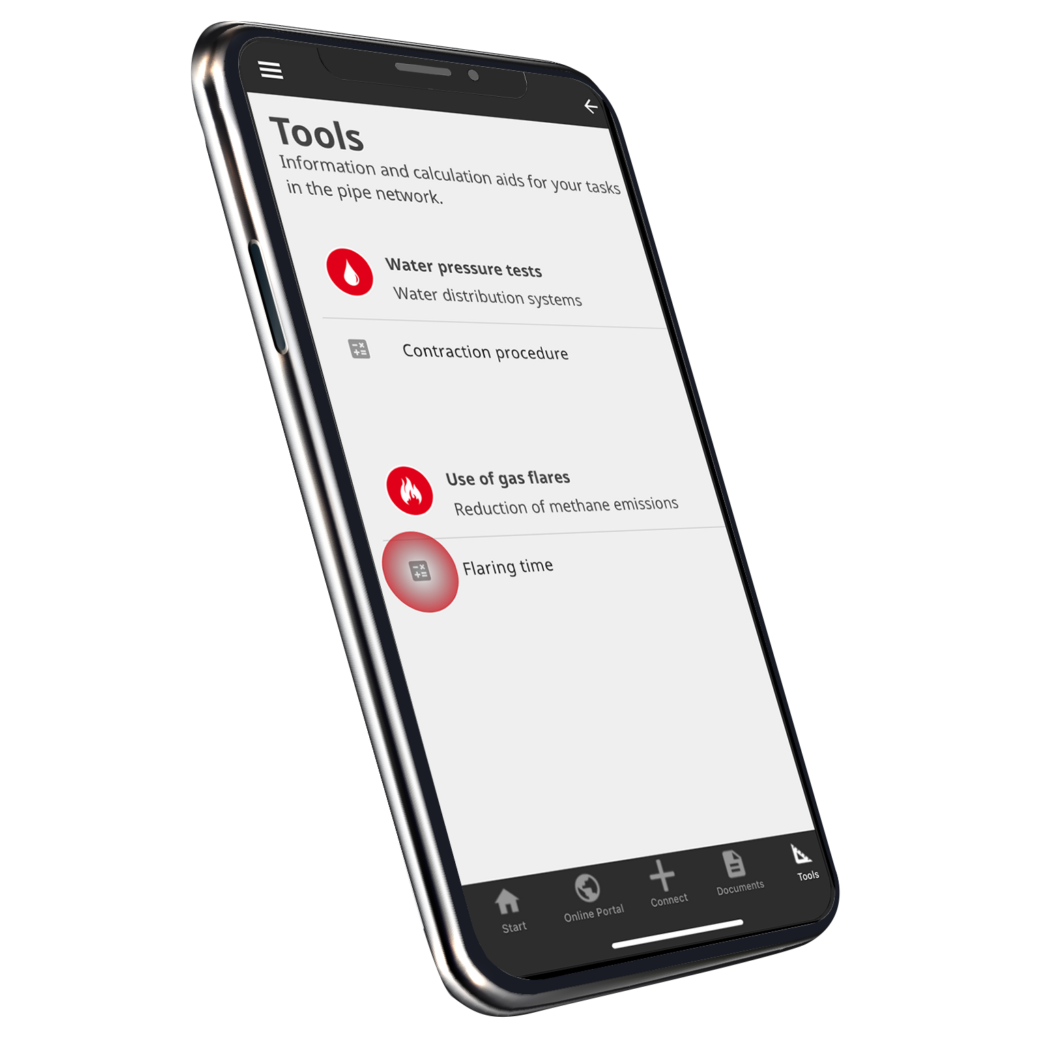 Tools in Esders Connect app - Flaring time
